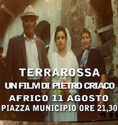 Locandina proiezione Film Terrarossa del 1985 di Pietro Criaco